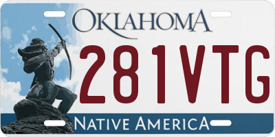OK license plate 281VTG