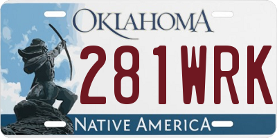 OK license plate 281WRK