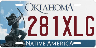 OK license plate 281XLG