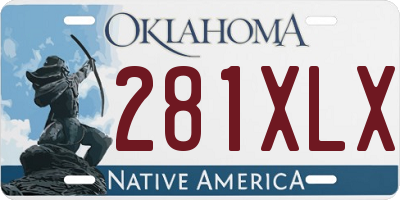 OK license plate 281XLX
