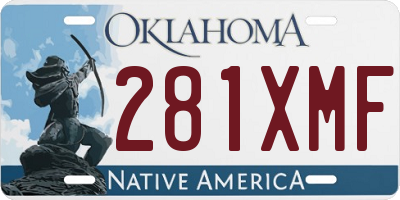 OK license plate 281XMF