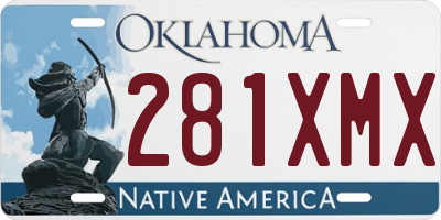 OK license plate 281XMX