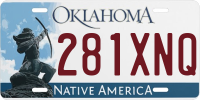 OK license plate 281XNQ