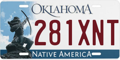 OK license plate 281XNT