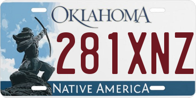 OK license plate 281XNZ