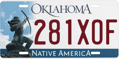 OK license plate 281XOF