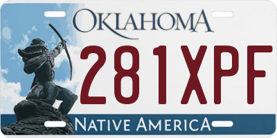 OK license plate 281XPF