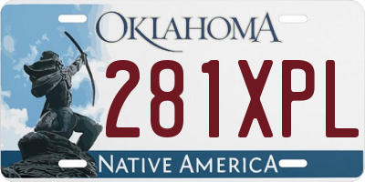 OK license plate 281XPL