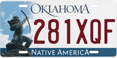 OK license plate 281XQF