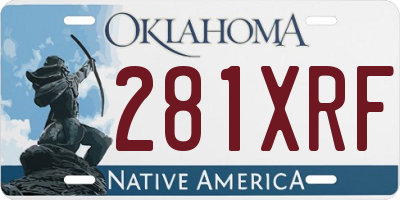 OK license plate 281XRF