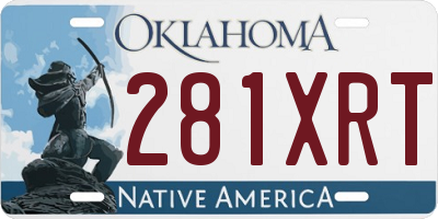 OK license plate 281XRT