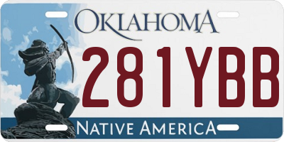 OK license plate 281YBB
