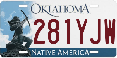 OK license plate 281YJW