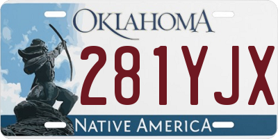 OK license plate 281YJX