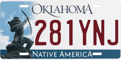 OK license plate 281YNJ