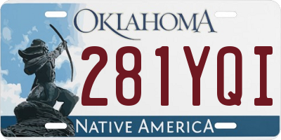 OK license plate 281YQI