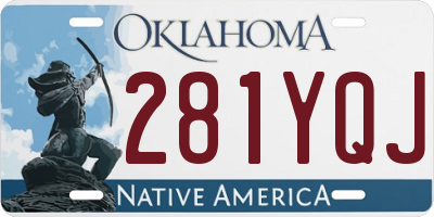 OK license plate 281YQJ