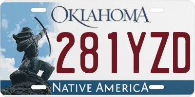 OK license plate 281YZD