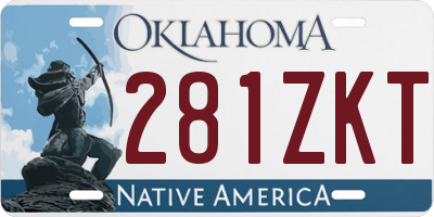 OK license plate 281ZKT