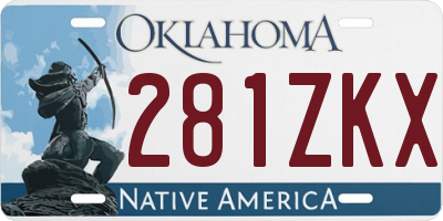 OK license plate 281ZKX