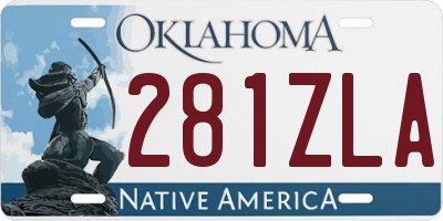 OK license plate 281ZLA