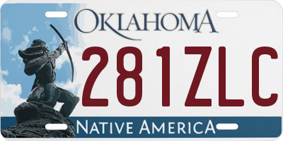 OK license plate 281ZLC