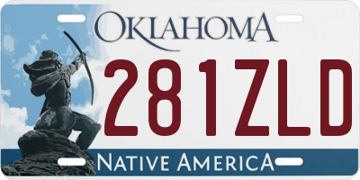 OK license plate 281ZLD