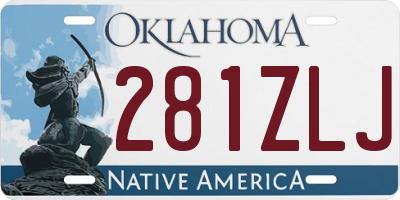 OK license plate 281ZLJ