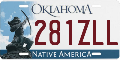 OK license plate 281ZLL