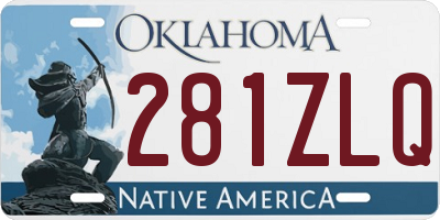 OK license plate 281ZLQ