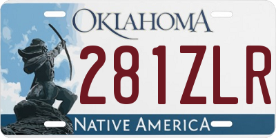 OK license plate 281ZLR