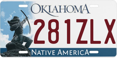 OK license plate 281ZLX