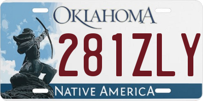 OK license plate 281ZLY