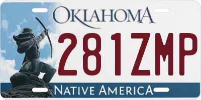 OK license plate 281ZMP