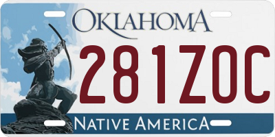 OK license plate 281ZOC