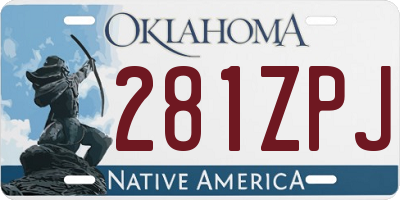 OK license plate 281ZPJ