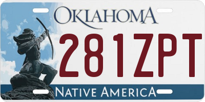 OK license plate 281ZPT