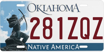 OK license plate 281ZQZ