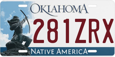 OK license plate 281ZRX