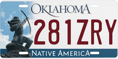OK license plate 281ZRY