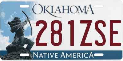 OK license plate 281ZSE