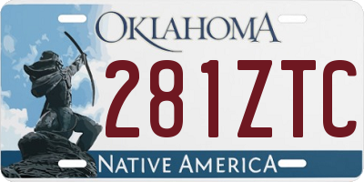OK license plate 281ZTC