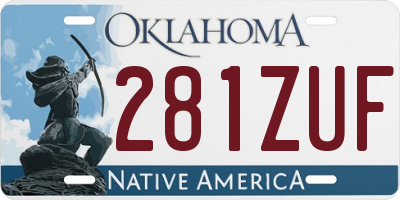 OK license plate 281ZUF