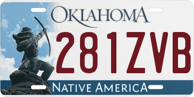 OK license plate 281ZVB