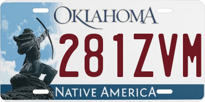 OK license plate 281ZVM