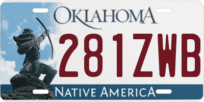 OK license plate 281ZWB