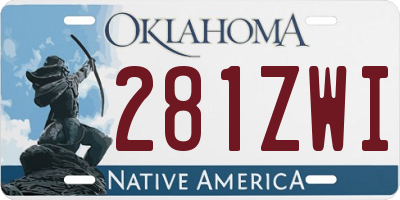 OK license plate 281ZWI