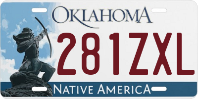 OK license plate 281ZXL
