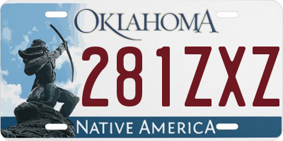 OK license plate 281ZXZ