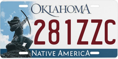 OK license plate 281ZZC